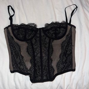 Black Modern Love Corset Top
